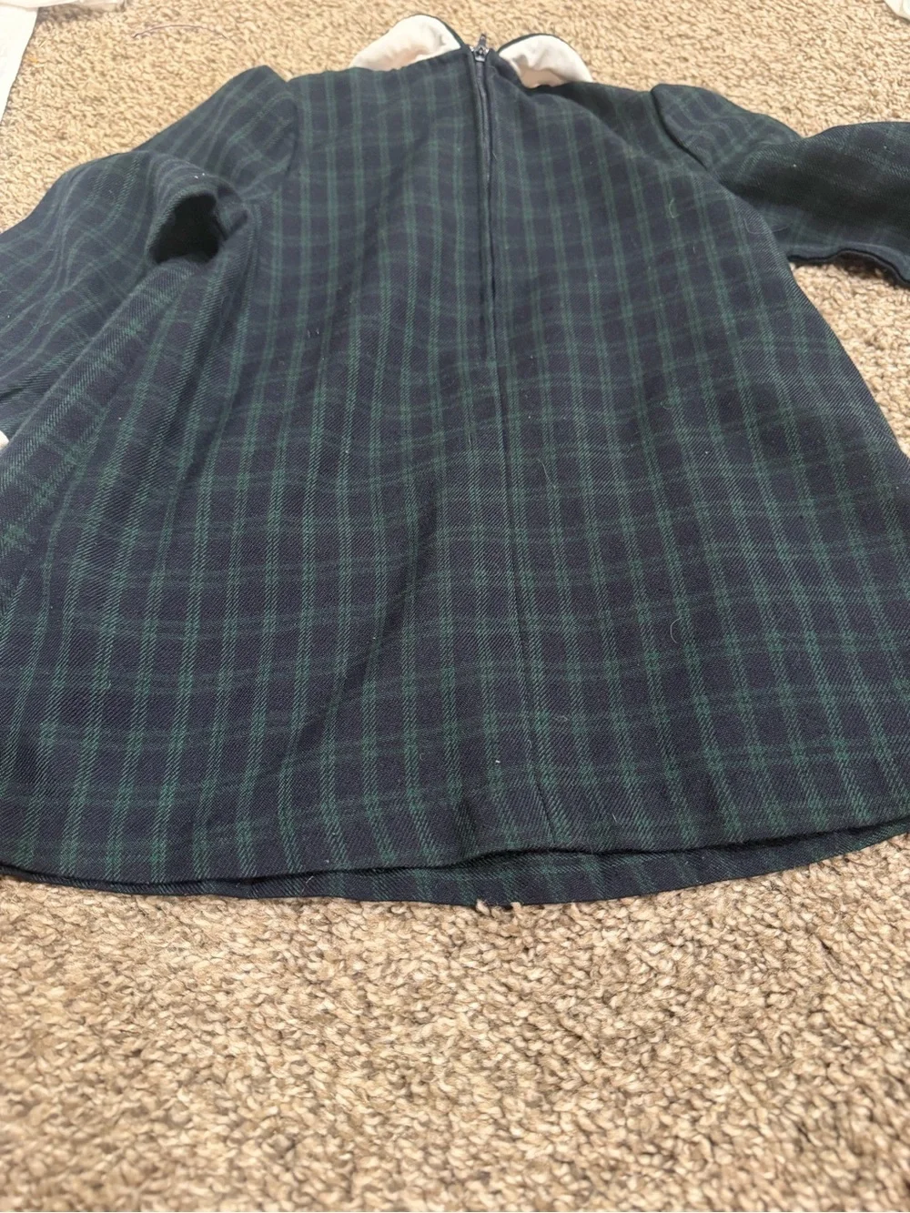 Vintage Little Bitty Toddler Dress Size 2t Long Sleeve Green Peter Pan Collar